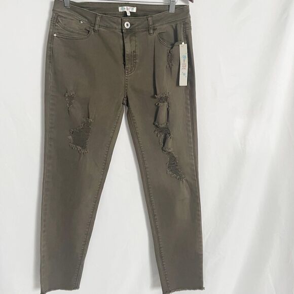 🟢Love, Fire Brown Distressed Jeans Size 11 - Picture 1 of 7